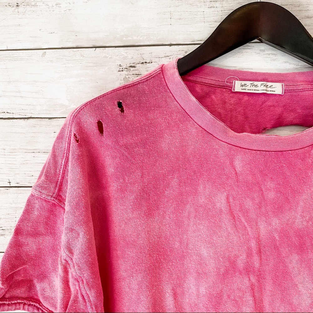 Handmade Tie Dye Distressed Free People Tee - Picture 3 of 8